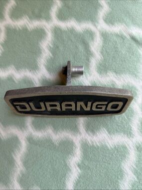Vintage Durango Black and Silver Metal Tow Hitch Cover
